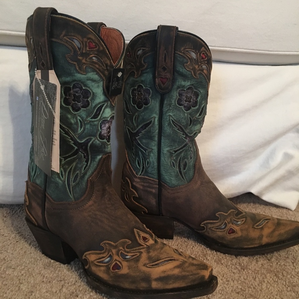 Dan Post Vintage blue bird boots